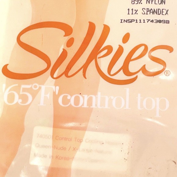 SILKIES NEW 3 PACK Queen/XL Nude 740501 Ultra Sheer 65* Control Top Sandalfoot - Picture 2 of 10
